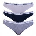 Calvin Klein Γυναικεία Σλιπ 3τεμ. Μπλε Σκούρο-Λευκό-Ριγέ - QD3588E-YS3
