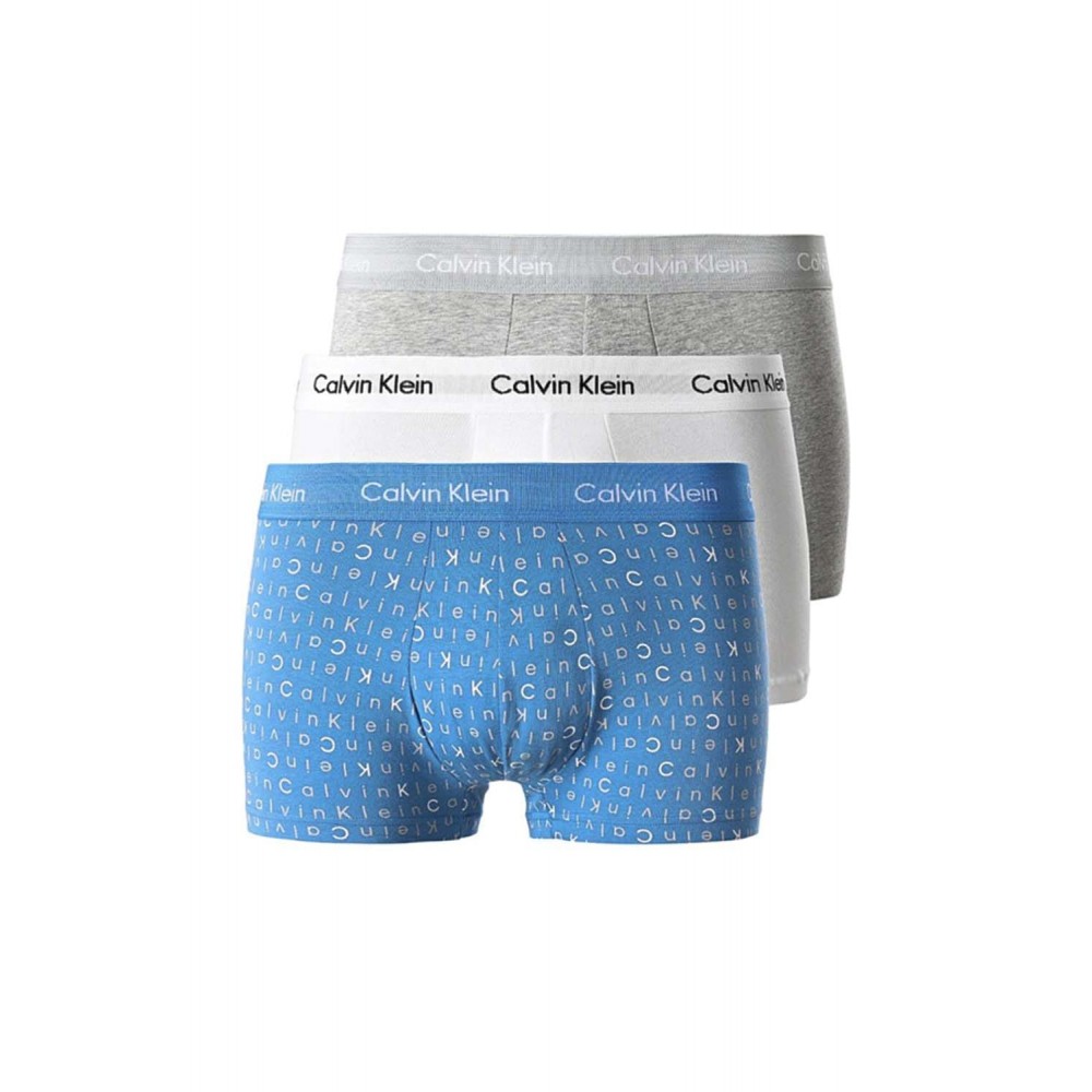 Calvin Klein Ανδρικά Boxer 3τεμ. Λευκό-Γκρι-Logo - 0000U2664G-E3H