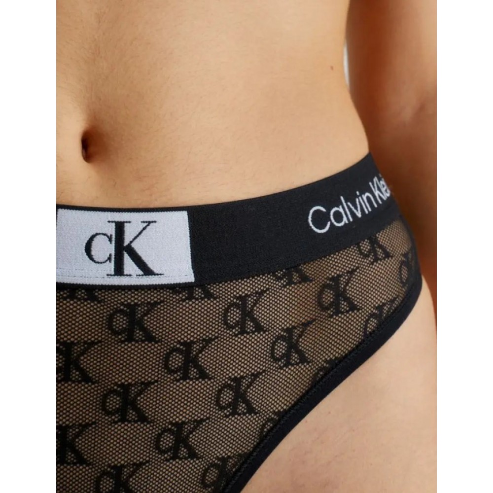 Calvin Klein Γυναικείο Σλιπ String Μαύρο - 000QF7182E-UB1