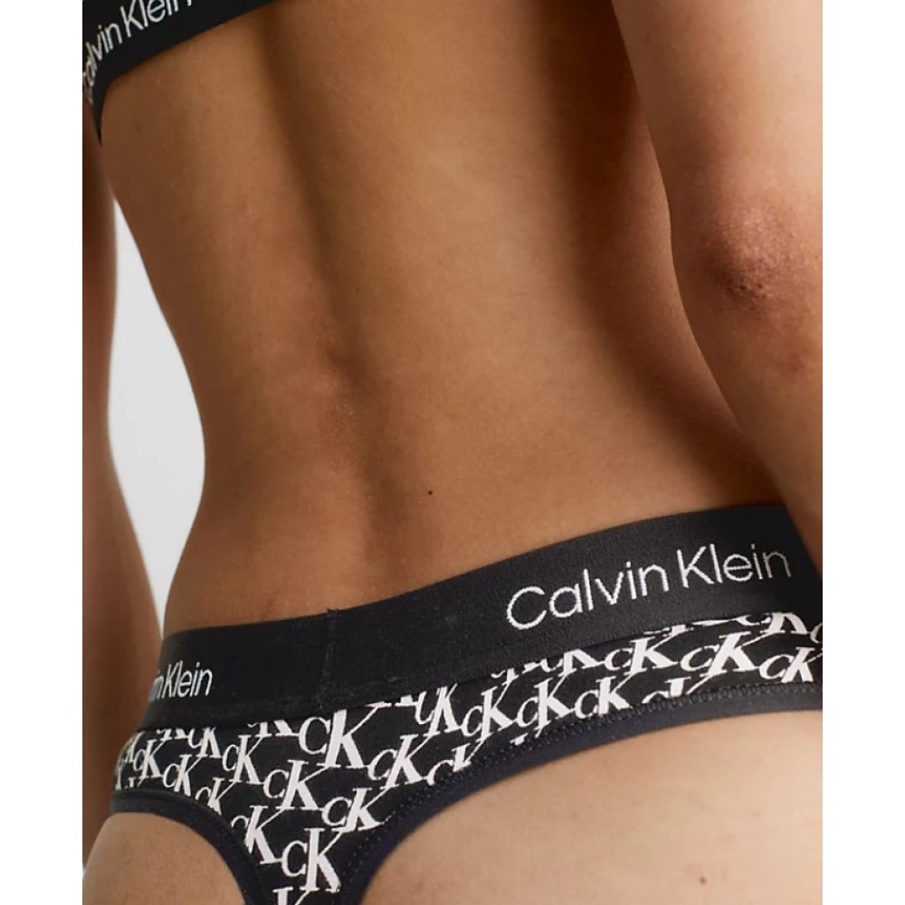 Calvin Klein Γυναικείο Σλιπ String Μαύρο-Logo - 000QF7221E-ACR