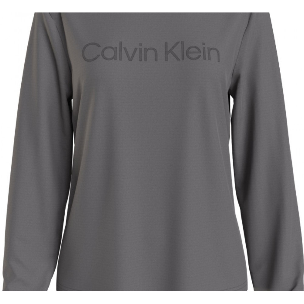 Calvin Klein Γυναικεία Μπλούζα Sleepwear Γκρι - 000QS7070E-PA7