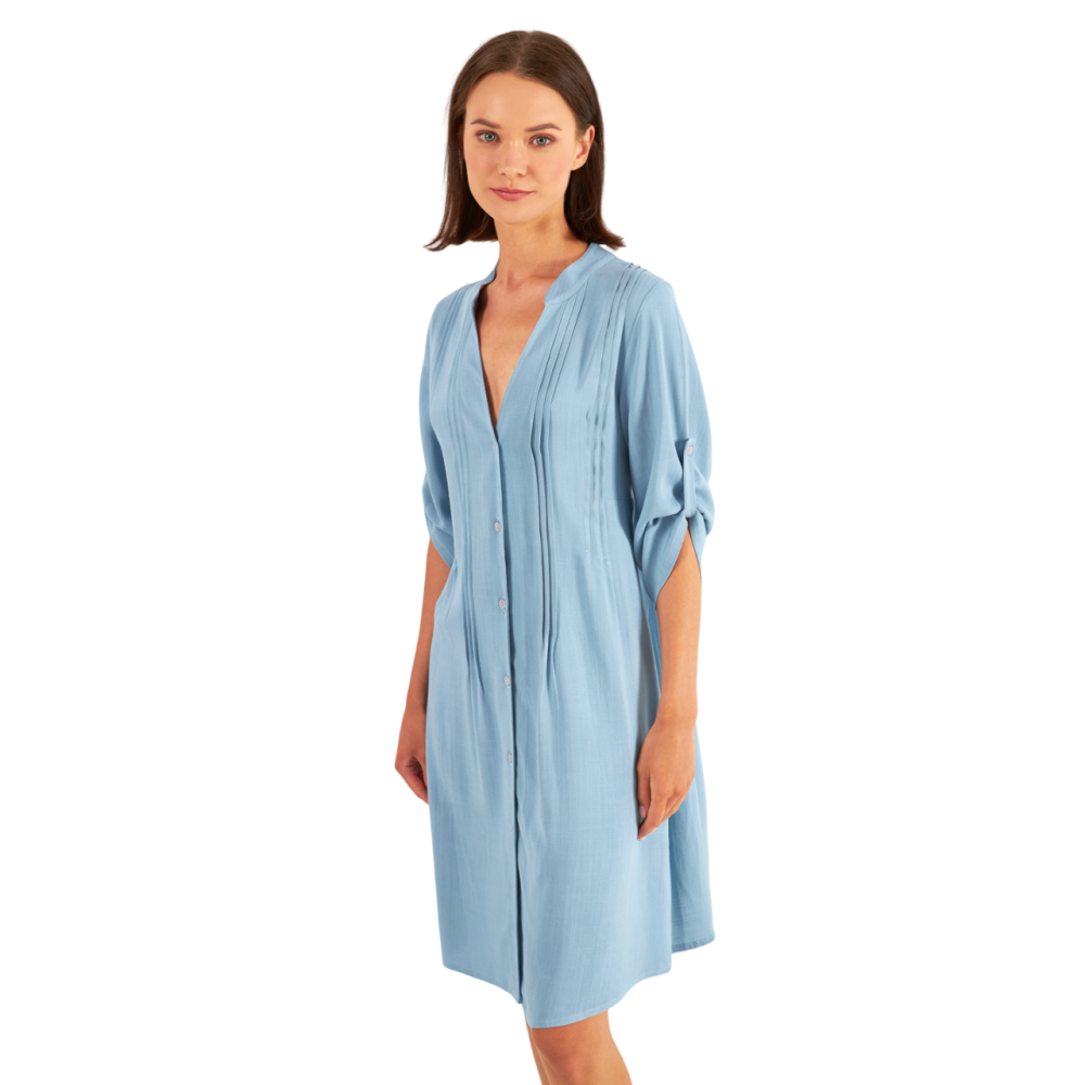 Harmony Homewear Γυναικεία Πουκαμίσα-Φόρεμα Γαλάζιο - 504601