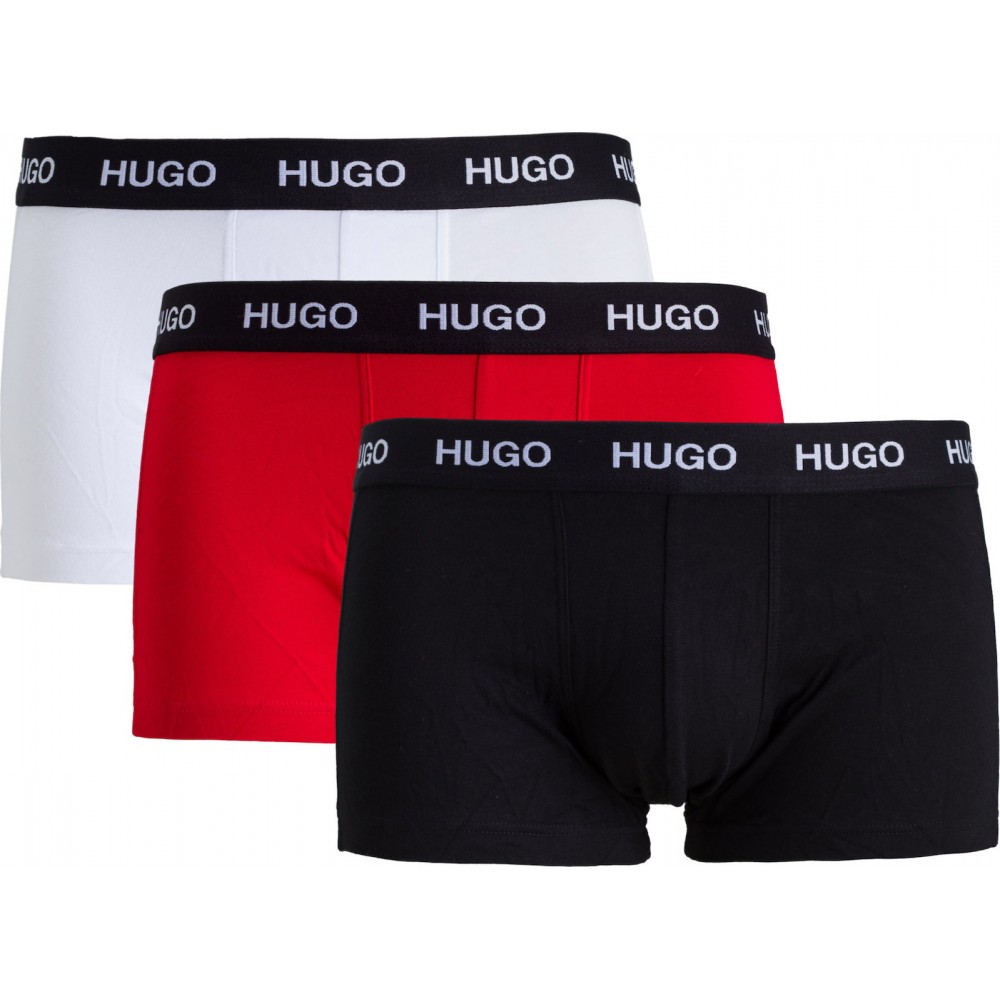 HUGO Ανδρικά Boxer 3τεμ. Μαύρο-Λευκό-Κόκκινο - 50449351-960