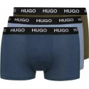 HUGO Ανδρικά Boxer 3τεμ. Χακί-Μπλε-Γαλάζιο - 50449351-963