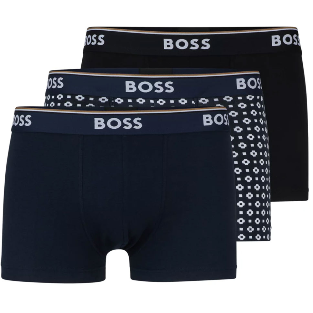 Boss Ανδρικά Boxer 3τεμ. Μαύρο-Μπλε-Print - 50514950-977