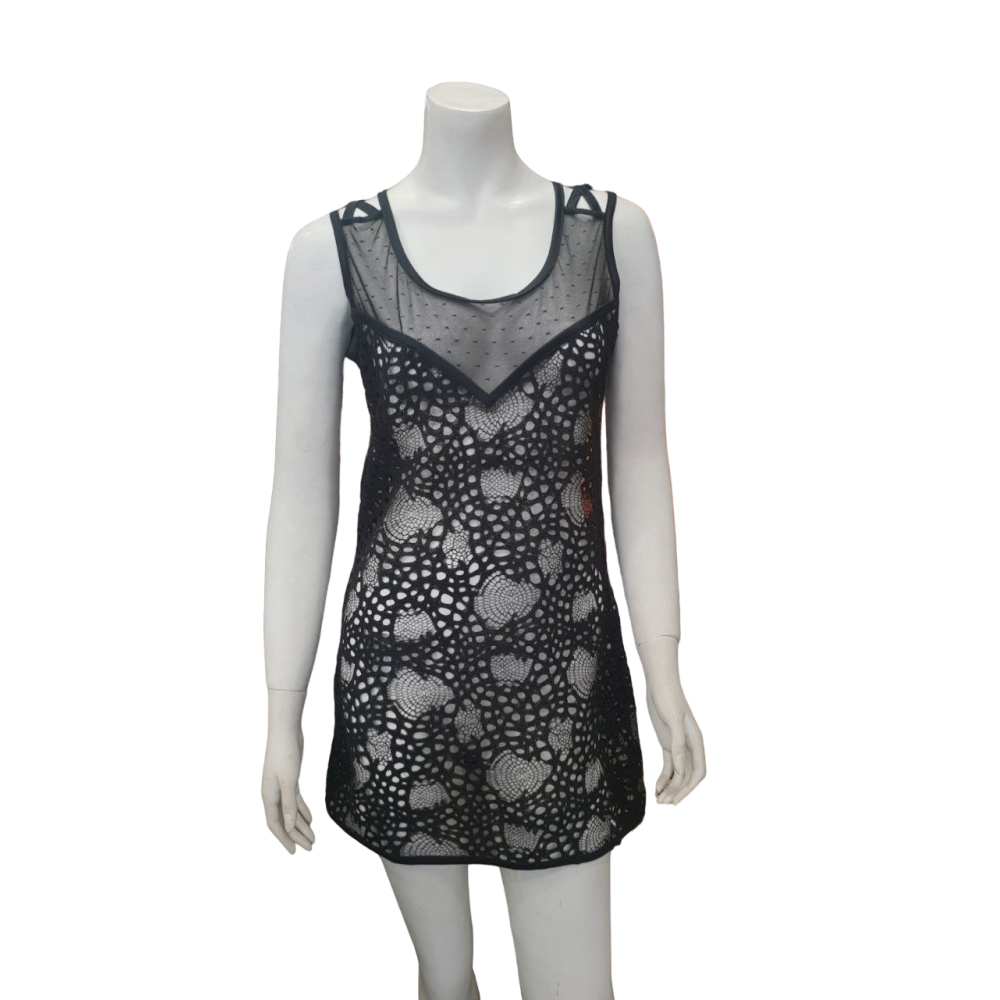 Luna Γυναικείο Φόρεμα Διάφανο Μαύρο - 83502
