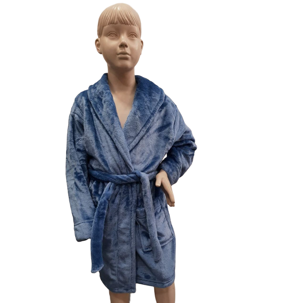 Minerva Παιδική Ρόμπα Βελούδο Αγόρι Μπλε - 61929-107