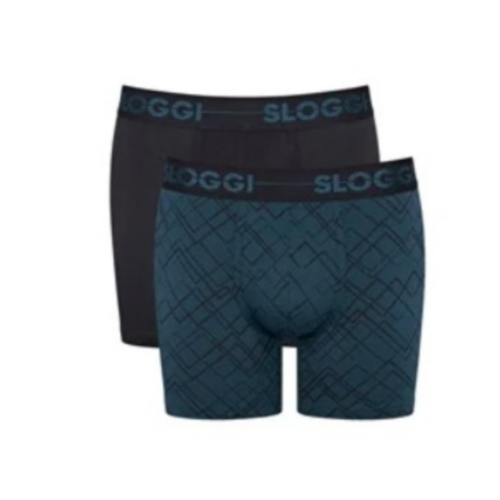 Sloggi Ανδρικά Boxer Short 2τεμ. Μαύρο-Μπλε - 10198150-V001